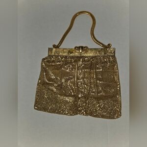 VGUC VTG Evans Elegance Gold Mesh Evening Bag c1950s